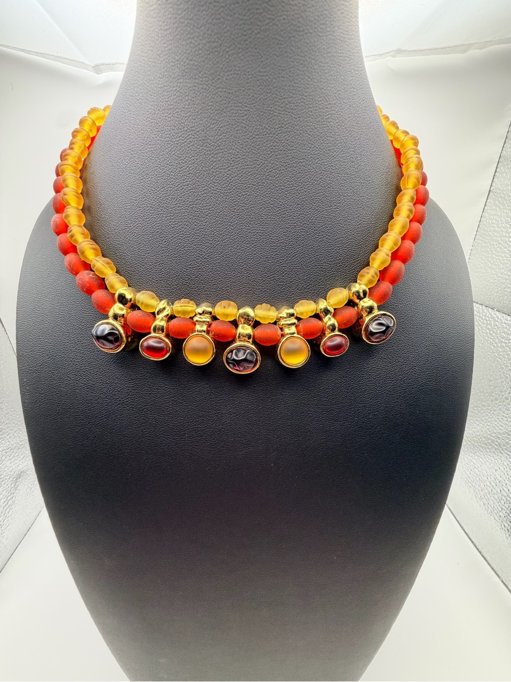 Rare Vintage Monet Glass Bead Necklace